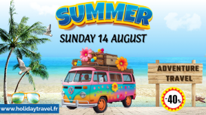 Blue Summer Adventure Travel Digitalt display Template