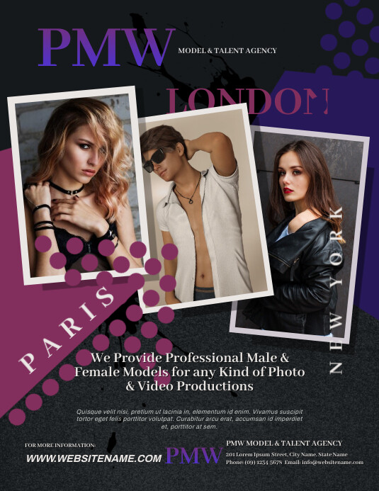 Model Agency Flyer Template | PosterMyWall