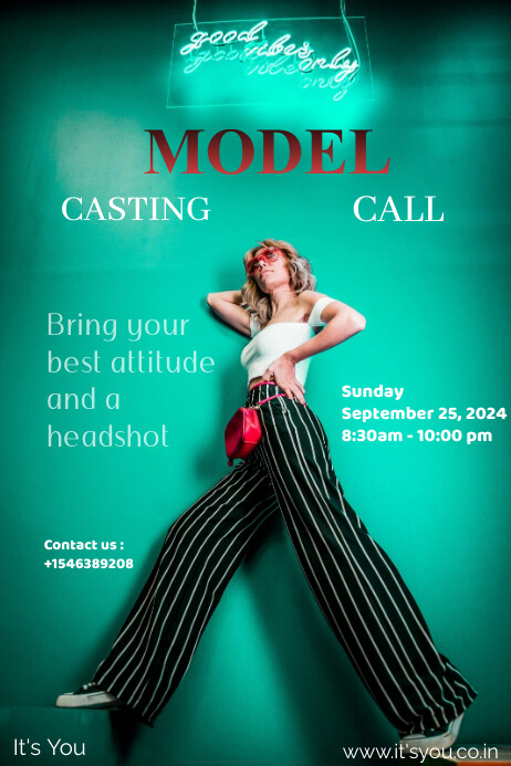 Model Casting Call Affiche template