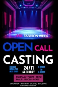 Model Casting Call Flyer Templates โปสเตอร์