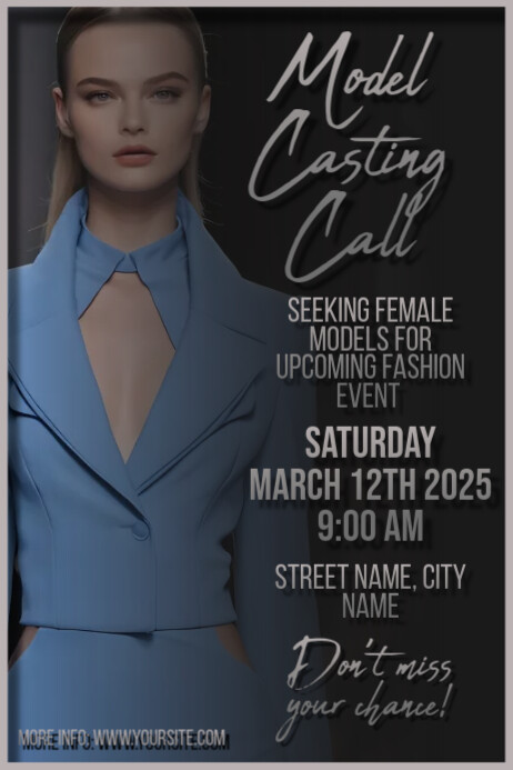 Model Casting Call Poster Flyer Template Desi | PosterMyWall