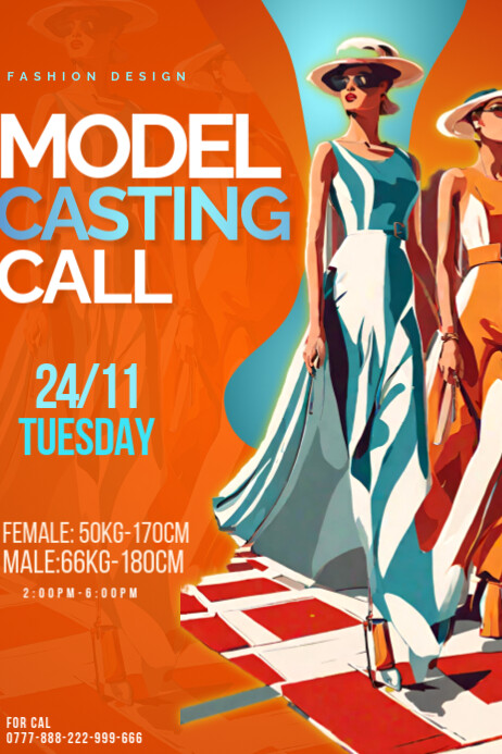 Copy of Model Casting Call Poster Templates | PosterMyWall