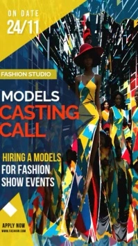 Model casting call poster Templates Instagram Story