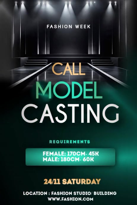 Model Casting Call Poster Templates | PosterMyWall