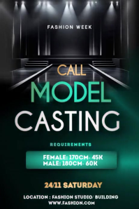 Model Casting Call Poster Templates โปสเตอร์