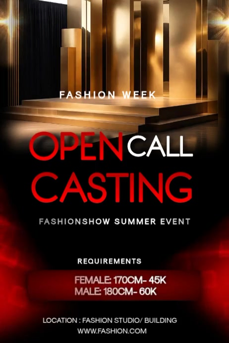 Fashion Week Casting Call Template | PosterMyWall