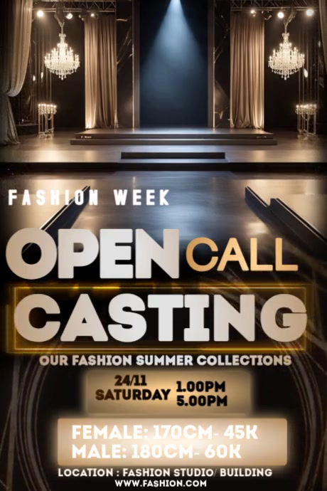 Model Casting Call Poster Templates Cartaz