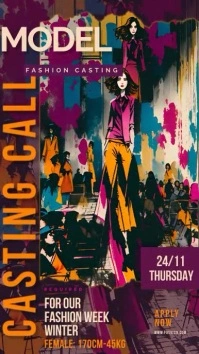 Model Casting call poster Templates Instagram Story