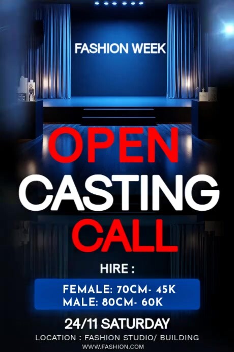 Model Casting Call Poster Templates Plakkaat