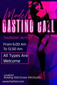Model Casting Call Flyer Templates Poster
