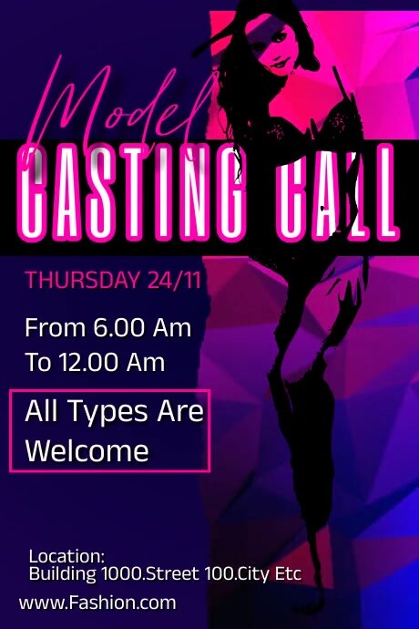 Copy of Model Casting Call Posters Templates | PosterMyWall