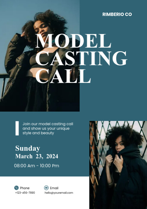 Model Call Examples model casting call template | PosterMyWall