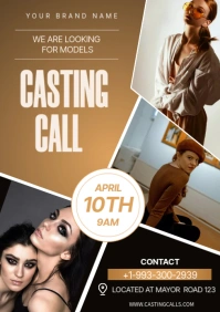 model casting flyer A3 template