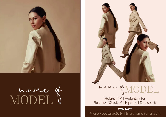 Model Comp Card Template | PosterMyWall