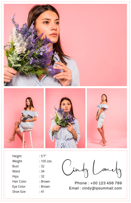 Model Comp Card Template | PosterMyWall