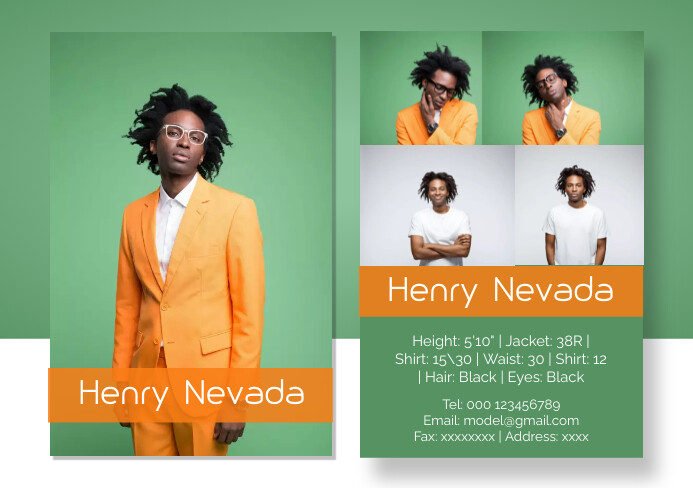 Model Comp Card Template | PosterMyWall