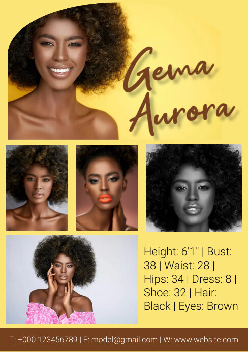 Model Comp Card A5 template