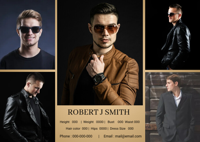 Model comp Card template ไปรษณียบัตร