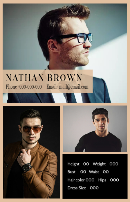 Model Portfolio Comp Card Template | PosterMyWall