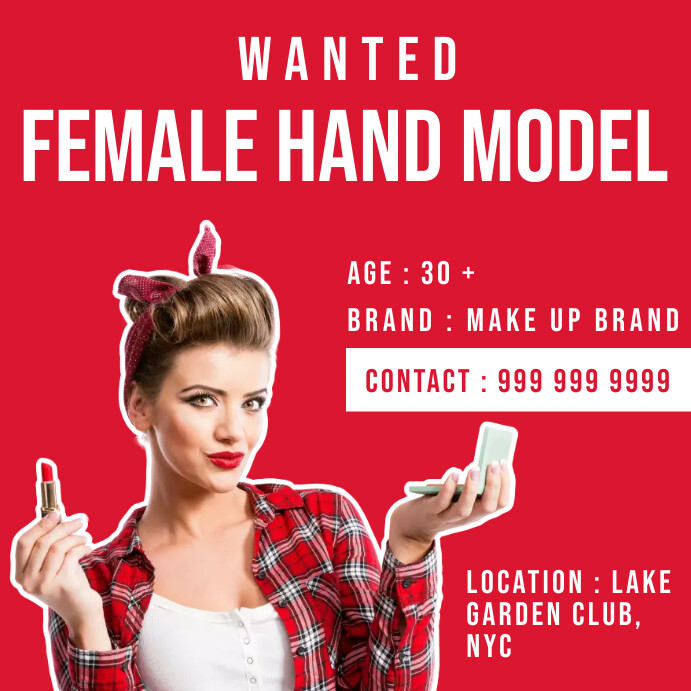 Model Needed Poster model wanted template | PosterMyWall