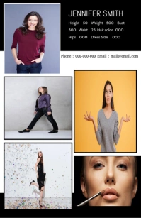 Modeling and comp card Media Página Ancho template