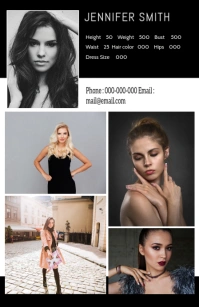 Modeling Comp card Half Page Wide template