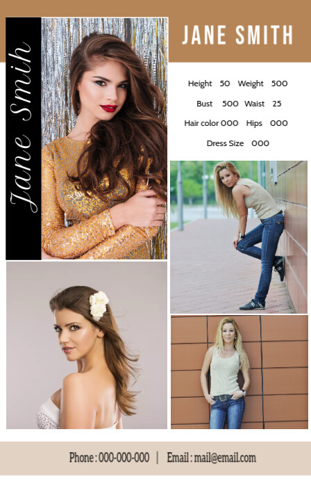 Modeling Comp card Template | PosterMyWall