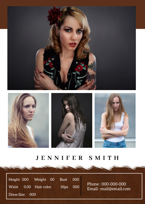 Stylist Comp Card Examples Modeling Comp card Template | PosterMyWall
