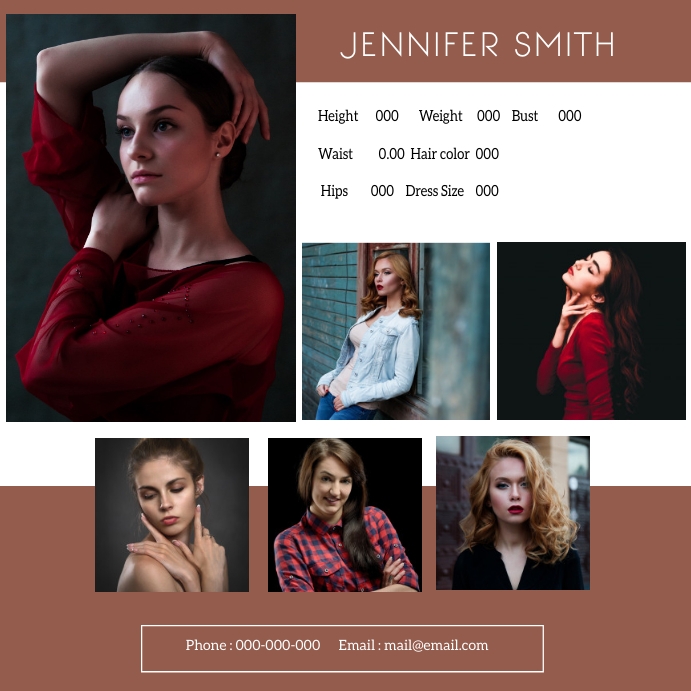 Modeling Comp card Template | PosterMyWall