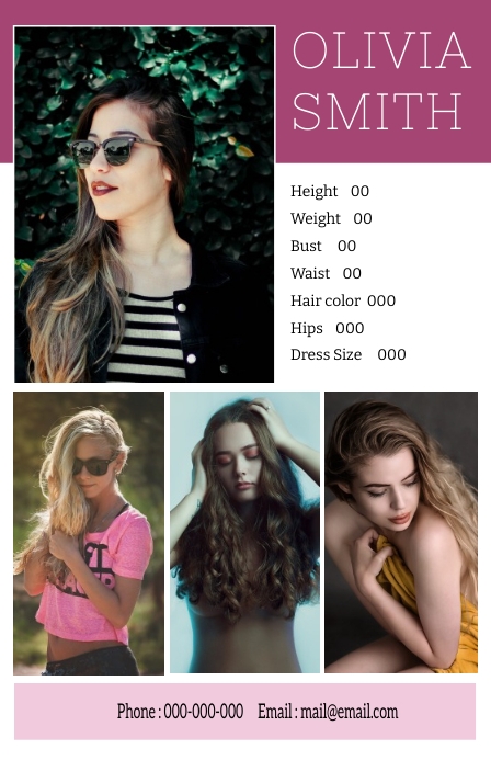 Modeling Comp card Template | PosterMyWall