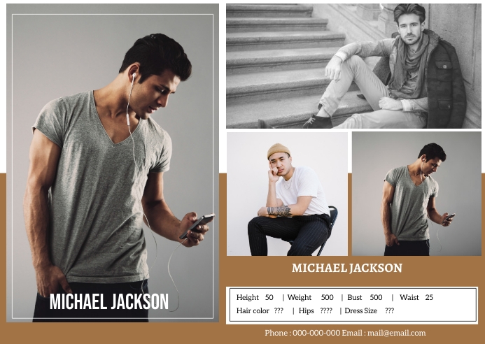 Copy of Modeling Comp card | PosterMyWall