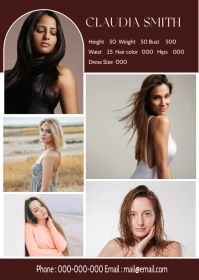 Modeling Comp card A6 template