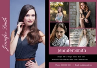 Modeling Comp card Postcard template