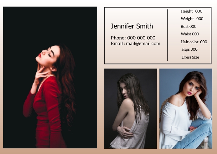 Copy of Modeling Comp card | PosterMyWall