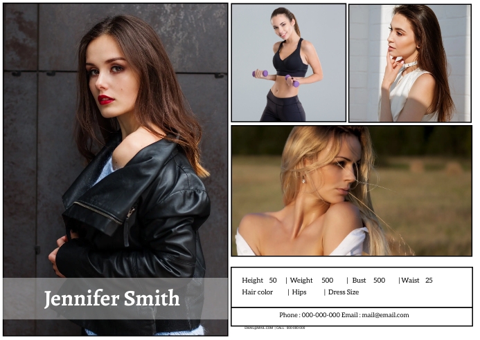 Modeling Comp card Template | PosterMyWall