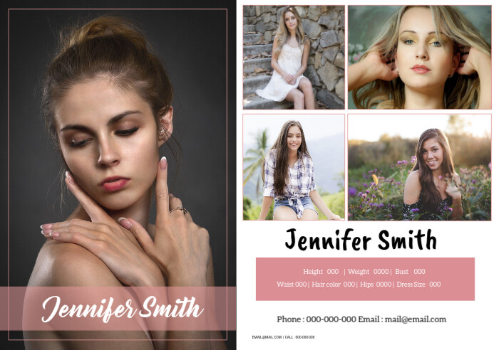 Modeling Comp card Template | PosterMyWall