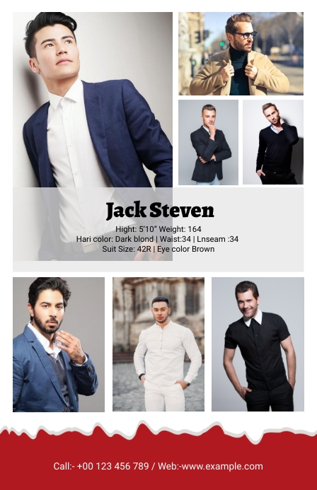 Modeling Comp Card Template | PosterMyWall