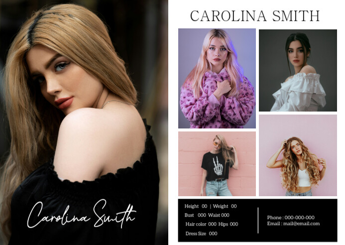 Stylist Comp Card Examples 405+ Free Comp Card Templates | PosterMyWall