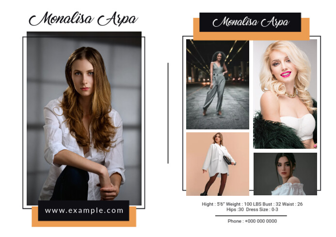 Modeling Comp Card Template | PosterMyWall