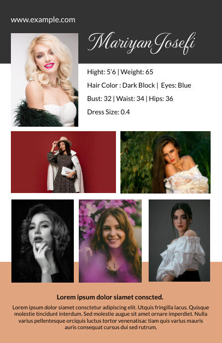 Modeling Comp Card Template | PosterMyWall