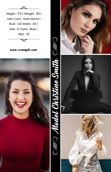 Modeling Comp Card Template PosterMyWall Modeling Comp Card Template PosterMyWall