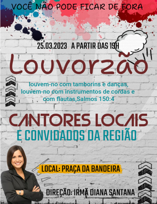 MODELO DE CARTAZ, LOUVORZÃO Ulotka (US Letter) template