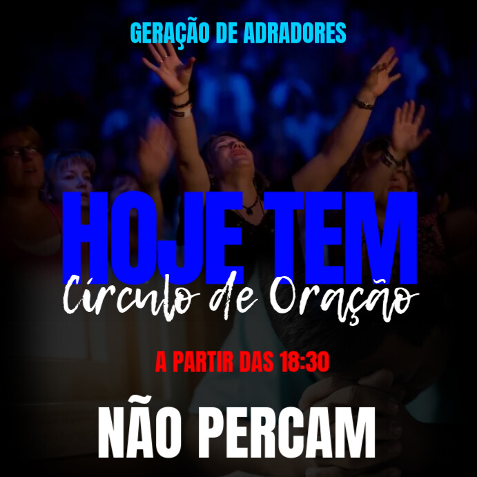 Modelo de Cartaz para culto, círculo de Oração Instagram Post template