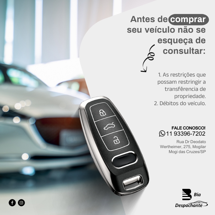 Modelo do Instagram Compra de veículos template