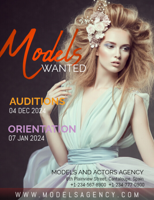 Model Needed Poster Models wanted Template | PosterMyWall