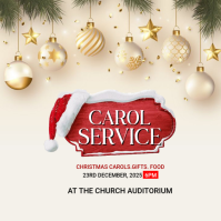 White Christmas Carol Service Publicación de Instagram Template