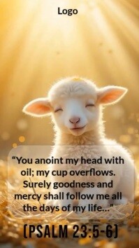 Modern & Minimal "anointed Lamb – Psalm 23:5–6 Blessing & Inspirational Video Background" Digital Di template