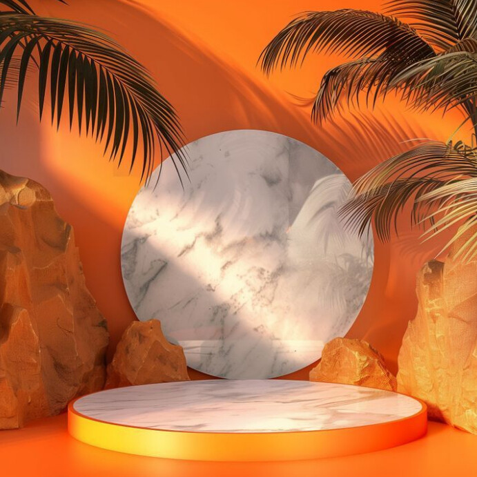 Modern & Minimal "modern Tropical Event Stage Background" Instagram Post template