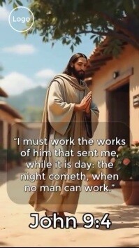 Modern & Minimal "on A Mission: The Works Of Him Who Sent Me" Digital Display (9:16) template