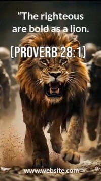 Modern & Minimal "running Lion – Bold As A Lion (proverbs 28:1) Inspirational Video Background" Digi template